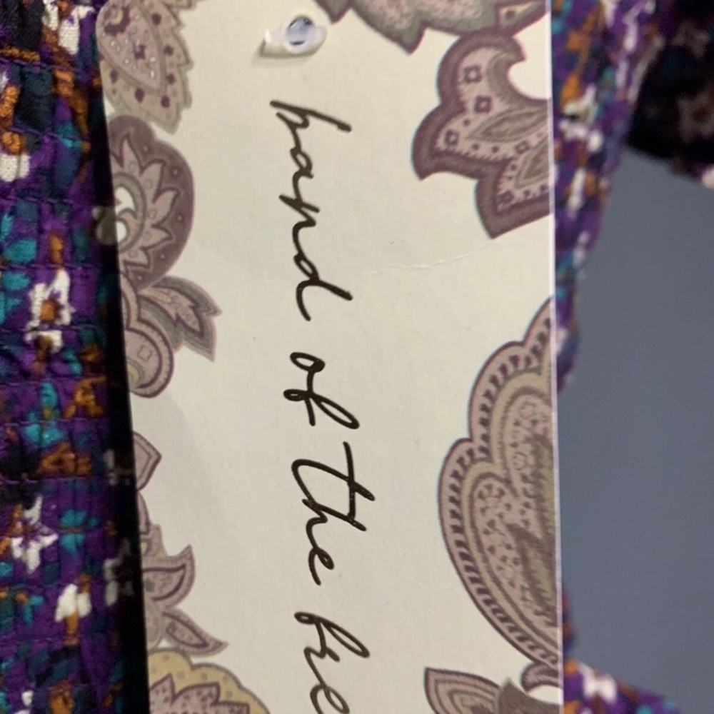Band of the Free Sz XS Purple Floral Short Sleeve Mini Dress - Picture 7 of 7